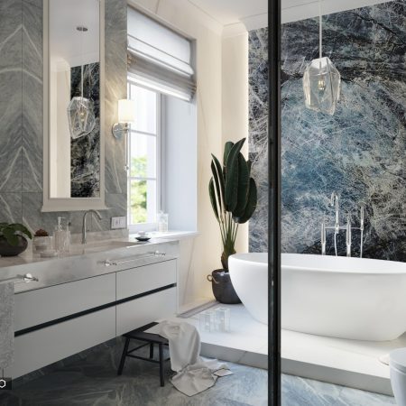 Дизайн интерьера ванной в стиле неоклассика