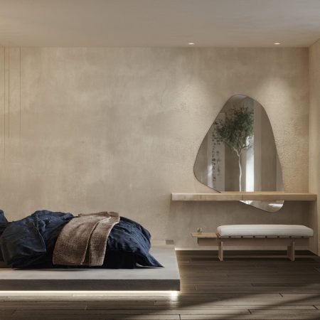 Интерьер спальни в стиле ваби-саби