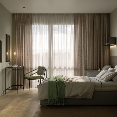 Дизайн интерьера спальни апарт-отеля