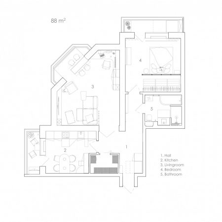 Планировочное решение 3-х комнатной квартиры